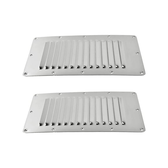 MARINE CITY 5" x 9" Rectangle Stamped Louvered Vent, 316 Stainless Steel, Polished Finish, Rust & Corrosion Resistant, for Boats, Yachts, Caravans, and Homes
