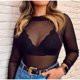 thumbnail image 1 of Body Tul Transparente Manga Larga Estampado Bori Cuadros - Cebra - Onca Animal Print Deng Xun unisex, 1 of 2