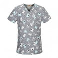 thumbnail image 4 of Top exfoliante con escote en V, ropa de trabajo para enfermera, uniforme de enfermería, cómodo, duradero, para hombre y mujer, multiusos, lavable a , GRIS, s, 4 of 8