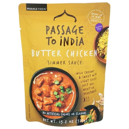 Pack of 6, Passage to India Butter Chicken Simmer Sauce, 13.2 oz