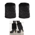 thumbnail image 1 of Piel sintética sólida Calentador de piernas suave Botas de tacón alto borrosas Zapatos Manga de la cubierta del puño Negro Macarena Calentador de pierna de piel sintética, 1 of 8