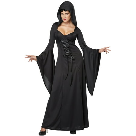 Black Deluxe Full Hood - California Costumes Deluxe Hooded Robe Costume 1338 Black