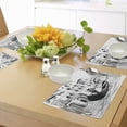 thumbnail image 4 of Ambesonne Sketchy Place Mats Set of 4, Mediterranean Holiday, Standard Size, Black and White, 4 of 6
