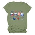 thumbnail image 2 of Women's Short Sleeve T-shirt Women'S Vintage Wash Patriotic Tee - Distressed Independence Day Graphic Casual Shirt,Green Women's Short sleeve T-shirt XL, 2 of 4