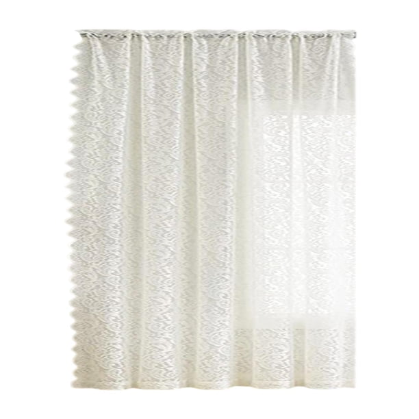 Cortina de encaje de 1 panel, fácil de instalar, elegante, de tul y con encaje, con mosquitera White 100x150