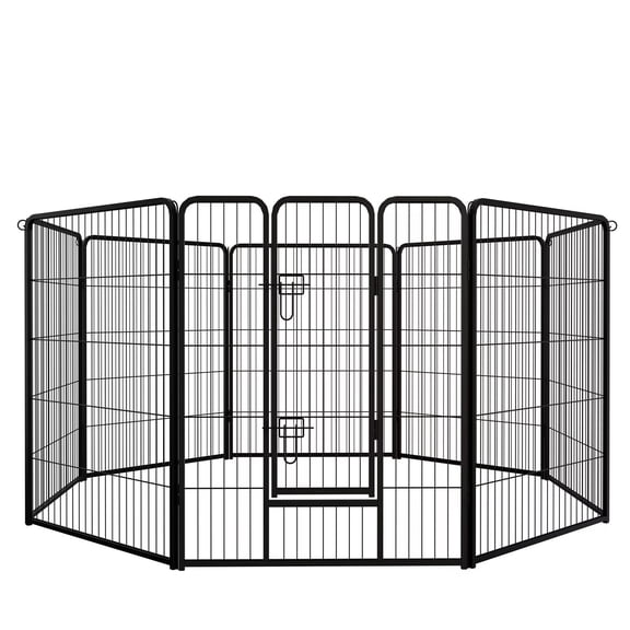 Dog Playpen,40 inch(H) 8 Panels Dog Fence Indoor/Outdoor,Heavy Duty Metal Pet Puppy Exercise Pen, Wide Door Low Threshold,Portable Pet Playpen for Rv Camping Garden Yard