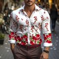 thumbnail image 1 of Camisa de hombre con botones de traje, informal, con estampado floral HD, material suave y cómodo, para exteriores, 2024, nuevas camisetas para hombre de talla grande, 1 of 6