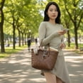 thumbnail image 5 of Hsqqdc Faux Rattan Woven Tote Bag, Braided Handle Summer Beach Shopping Shoulder Bag, 5 of 7