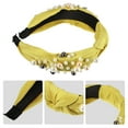thumbnail image 4 of Unique Bargains 1 Pcs Women Knotted Headbands Fashion Wide Faux Pearl Bead Headband Hair Accessories Yellow, 4 of 7