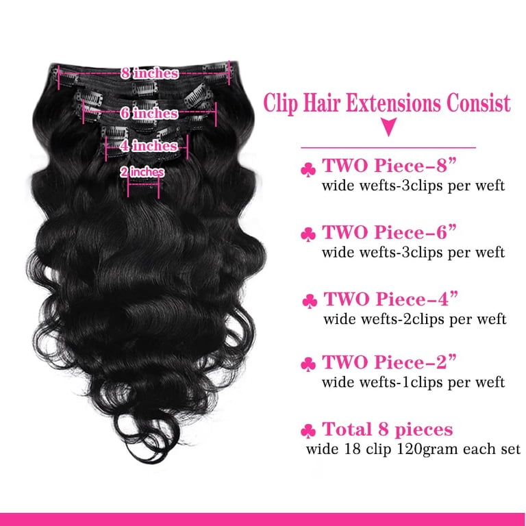 26 Inch Clip In Human Hair Extensions Body Wave 8 Piece Set A56ced909ceb5493b8a995c84ccfb1  main image 4