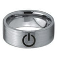 thumbnail image 2 of Tungsten Gamer Power Band Ring 8mm Men Women Comfort Fit Gray Flat Cut Brushed Polished, 2 of 4