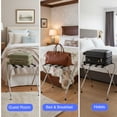 thumbnail image 4 of USTECH Pre-Assembled Luggage Rack for Guest Room – Foldable Stainless Steel Suitcase Stand, Airbnb Essentials for Hosts, Heavy Duty Luggage Stand, 4 of 7