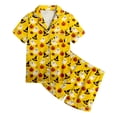 thumbnail image 4 of NIEWTR Kids Girls Short Sleeve Pajamas Set Halloween Pumpkin Ghost Print Collared Tops and Shorts Pjs Set Soft Comfortable Kids Halloween 2 Pieces Loungewear, 4 of 5