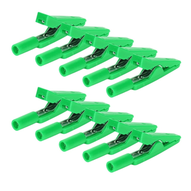 J.60028 10A Clips, Wire Test Insulated Clip 2mm Banana Jack Rear Testing Clamp Pure Copper For Power Regulator, 6mm Opening Size 10PCS/Set