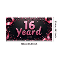 thumbnail image 3 of LUUFILx 16th Birthday Decoration Banner Backdrop Loved Pink Sparkly Background Party Supplies Sweet Photography Props Celebration Banner Decor Display, 3 of 7