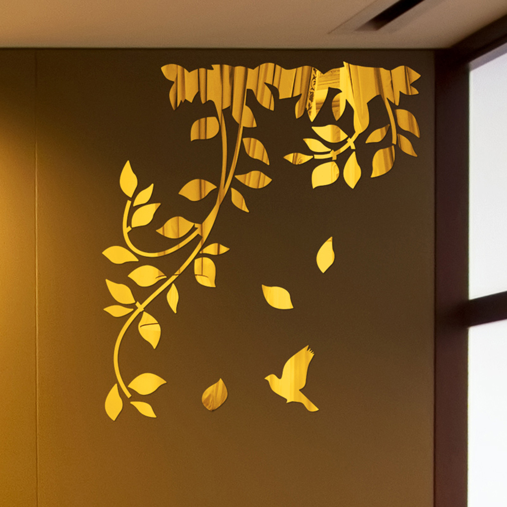 Flower Removable Wall Sticker 3D Mirror Art Acrylic Mural Decal Wall Home Decor
