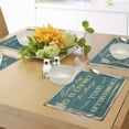 thumbnail image 4 of Ambesonne Saying Place Mats Set of 4, Retro Poster, Standard Size, Jade Green Tan, 4 of 6