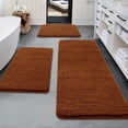 thumbnail image 5 of Brown Memory Foam Bathroom Rug Set, 3 Piece 47 in Sherpa Bath Mat, Soft Non Slip Super Absorbent Bath Rug for Bathroom, Laundry Room and Home Decor, 5 of 6