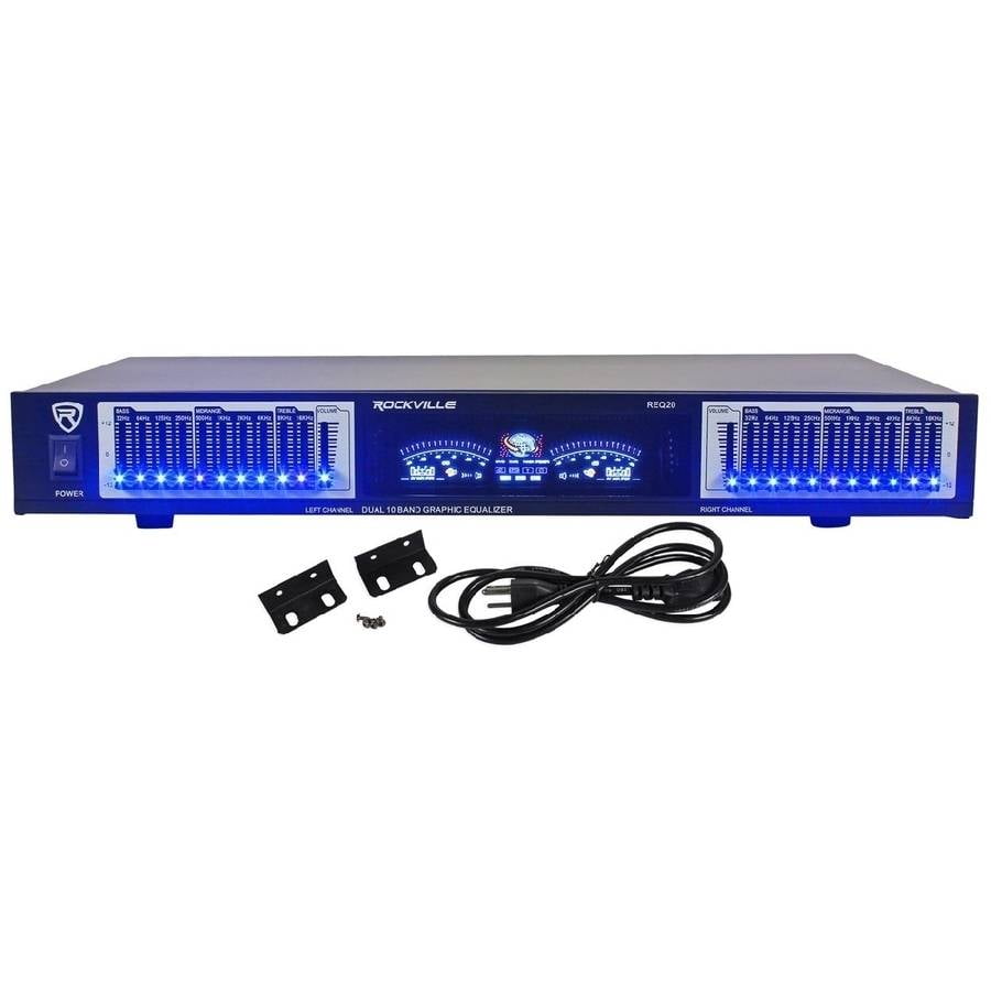 Rockville REQ20 19" Rack Mount Pro Dual 10 Band Graphic Equalizer EQ
