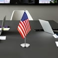 thumbnail image 2 of 2pcs Mini Flag Stand for Desk Made of Stainless Steel with Stable Base and Easy, 2 of 7