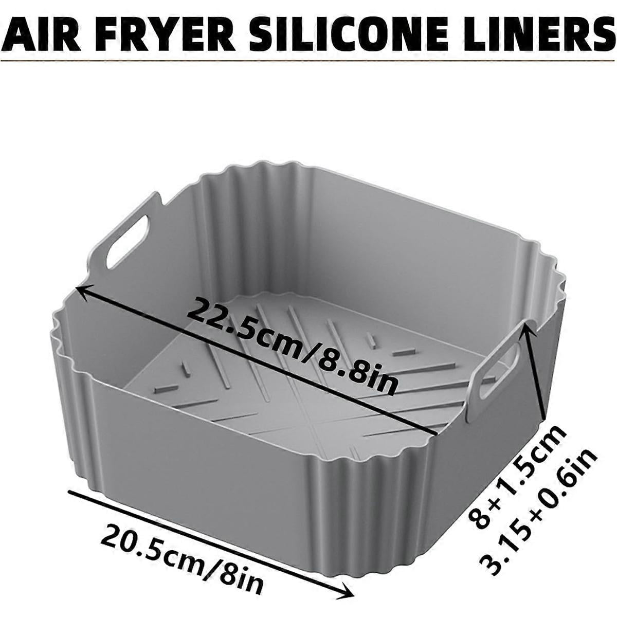 2PCS Silicone Air Fryer Liners for Air Fryer Pro XL AF141 AF140 AF181 Square Air Fryer Liners Reusable Basket C