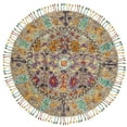 thumbnail image 2 of SAFAVIEH Blossom Hamilton Floral Wool Fringed Area Rug, Grey/Multi, 6' x 6' Round, 2 of 6