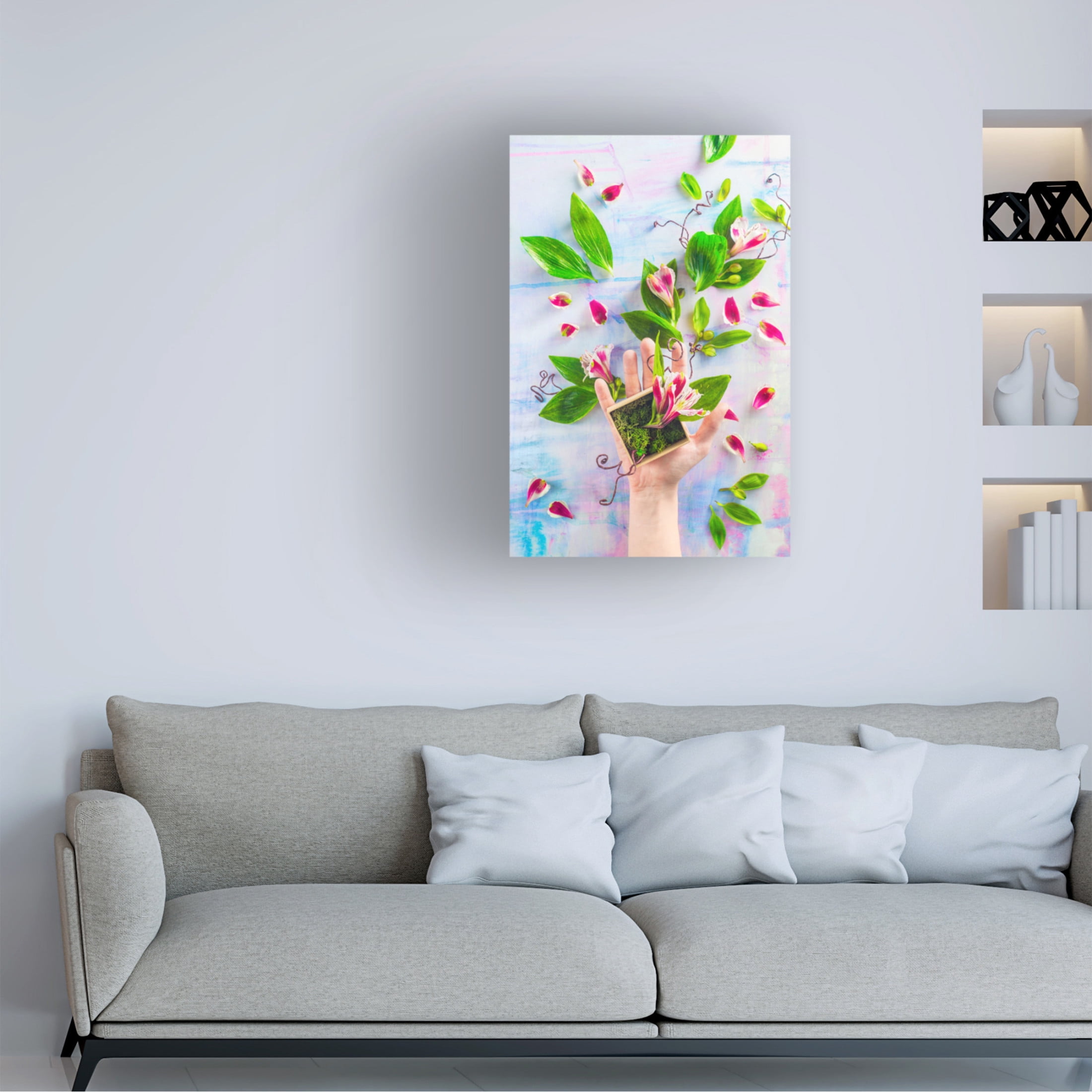 Canvas Wall Art - Dina Belenko 'Hand Full Of Spring' Wall Art for Living Room, Bedroom, or Office Décor by Trademark Fine Art - 16 x 24 Inches