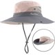 thumbnail image 2 of Sombrero de verano para mujer de malla con ala ancha, protección solar UV y orificio para coleta., 2 of 3