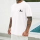 thumbnail image 5 of Camisetas de Manga Larga para Hombre Impresión de Algodón Cuello Redondo Moda Casual Camiseta de Manga Corta, Top de Verano Suave, 5 of 6