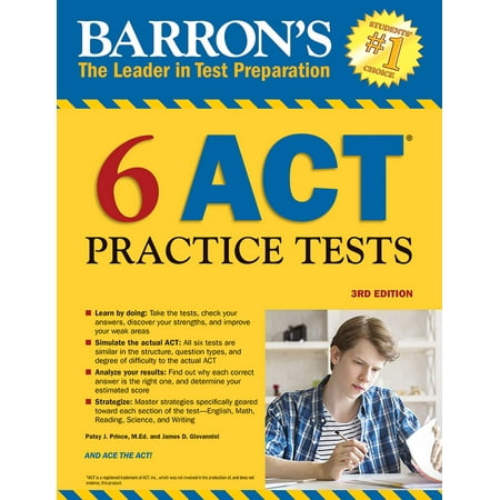 Barron S 6 Act Practice Tests Walmart Com