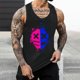 thumbnail image 2 of Camisetas de Tanque de los Hombres Tanque de los Hombres Incolor Gradiente de Impresión Cuello Redondo Correa Delgada Fuga Atrás Regular Casual Deportes Blusas de Tanque, 2 of 5