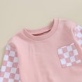 thumbnail image 3 of Okbabeha Baby Girl Clothes Fall Winter Outfits Long Sleeve Sweatsuit Checkboard Sweatshirt and Pants Toddler Infant Clothing, 3 of 8