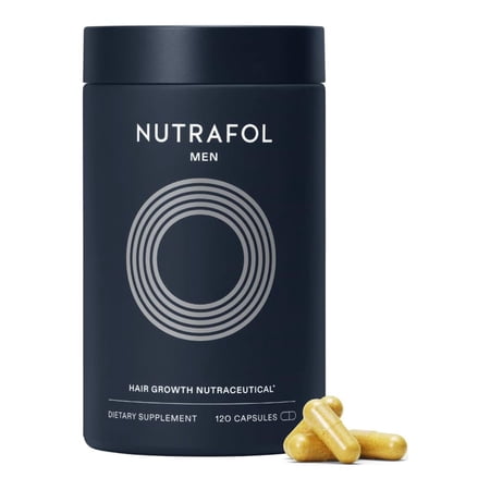 Nutrafol Men Hair Growth Supplement for Thicker  Stronger Hair (4 Capsules Per Day - 1 Month Supply)  120 Count (Pack of 1)