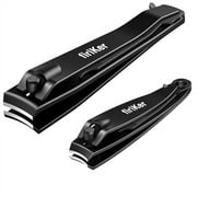 firiKer Nail Clippers Set, Black Matte Stainless Steel Christmas Stocking Stuffers for Men & Women, Christmas Gifts Stocking Stuffer Ideas, Nail Clipper Tools with Christmas Gift Tin Case