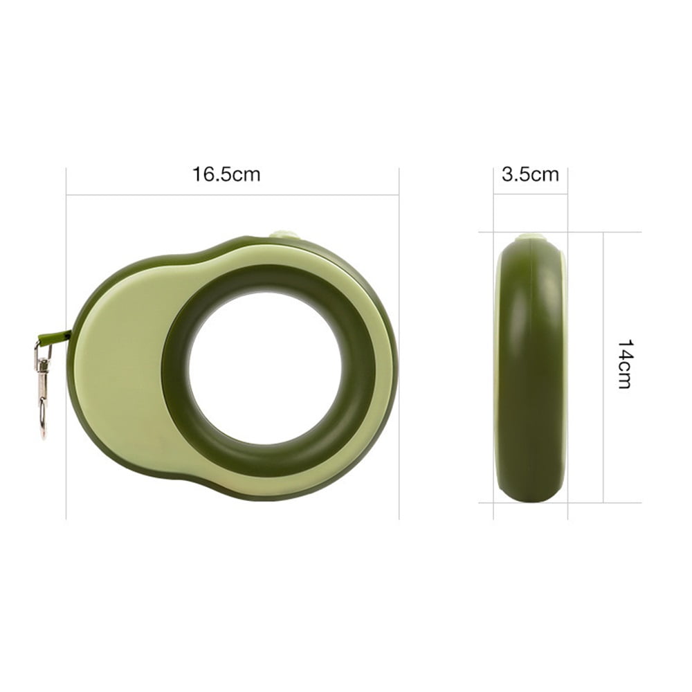 Scalable dog leash, 11.5 foot heavy-duty pet walking leather, suitable for small dogs or cats weighing 0-55 pounds, tangle free. One handed brake (green)