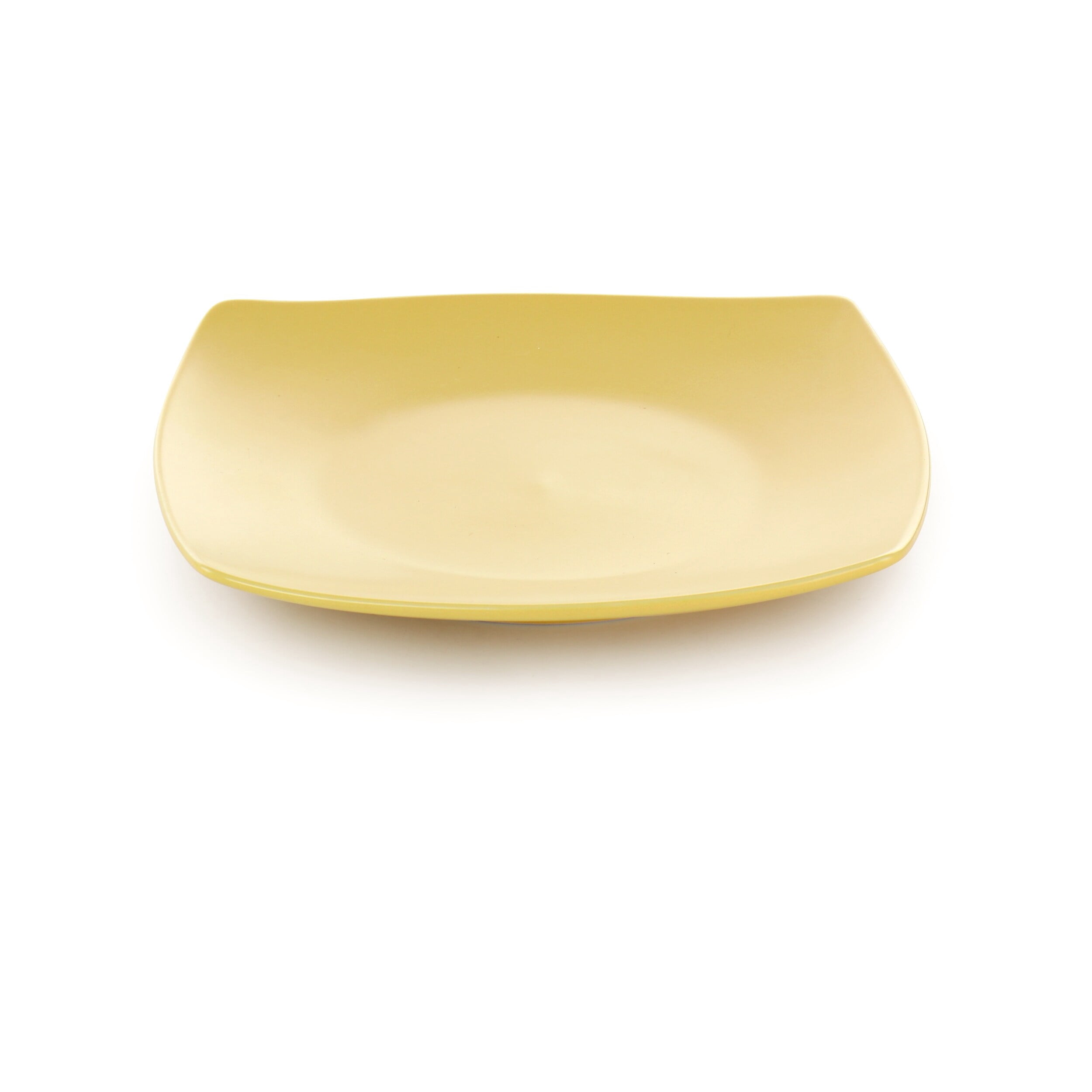 Gibson Home  Zen Buffetware 12 Piece Square Fine Ceramic Dinnerware Set in Matte Yellow - 12 Pieces
