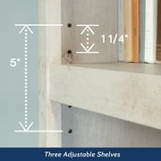 Sauder 5-Shelf Bookcase, Chalked Chestnut Finish