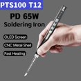 thumbnail image 4 of PTS100 T12 PD 65W Electric Soldering Iron Solder Welding Station CNC Metal Body OLED Display Temperature Adjustable, 4 of 7