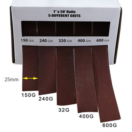 

6M 25mm 150-600 grit sandpaper dry sanding emery belt pull-out sandpaper roll