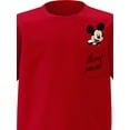 thumbnail image 2 of Disney Mickey Mouse Youth Red Short Sleeve Pocket Tee, XS-XL (Boy's), 2 of 4