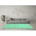 thumbnail image 3 of Ahgly Company Indoor Round Oriental Turquoise Blue Traditional Area Rugs, 6' Round, 3 of 4
