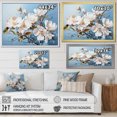thumbnail image 4 of Designart "Blooming Magnolias In White And Blue I" Flowers Floater Framed Canvas Wall Art, 4 of 5