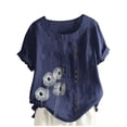 thumbnail image 1 of T-shirt à Col Rond à Manches Courtes et Manches Courtes pour Femme, 1 of 2