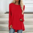 thumbnail image 2 of Knosfe Womens Tunic Tops To Wear with Leggings Crewneck Long Long Sleeve Plus Size Y2k Shirts Dressy Loose Fit Women Blouse Casual Fashion Fall Comfy Plus Size Going Out Tops, 2 of 6