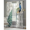 thumbnail image 4 of Luxury Peacock Sheer Curtains for Living Room Bedroom Watercolor Vintage Floral Attic Sheer Curtains 96 Inch Long 2 Panels Set Light Filtering Curtain Window Treatments Drapes for Dining Room, 4 of 6