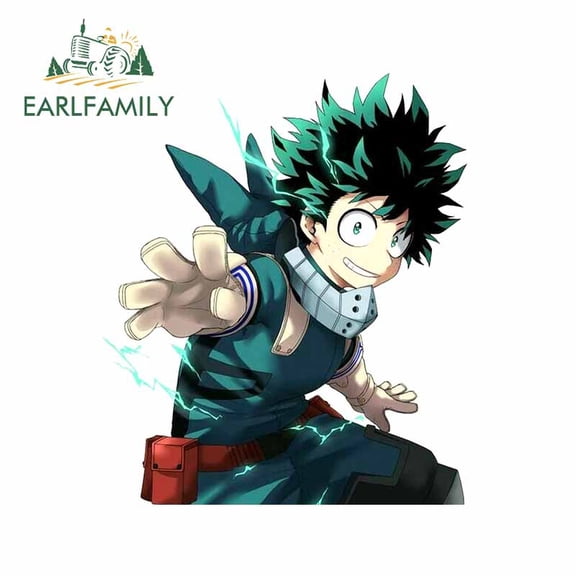 EARLFAMILY 5.1 Inch For Midoriya Izuku Motorcycle Car Stickers Waterproof Decal Vinyl Material Scratch-Proof Decoration