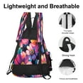 thumbnail image 4 of Pickleball Bag with Padded Back, Floral Colorful Multi-Compartment Paddle Backpack, Lightweight Nylon Sports Bag for Men & Women, 4 of 8
