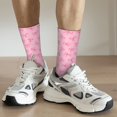thumbnail image 6 of Xecao Pink Bows Pattern Sport Socks for Women and Men Crew Socks Sporty Calf Socks Casual Socks, 6 of 6