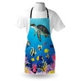 thumbnail image 3 of Ocean Apron Sea Turtle Putterfish Clownfish Swimming Subaquatic Tropical Life Fins Seaweed Print, Unisex Kitchen Bib Apron with Adjustable Neck for Cooking Baking Gardening, Multicolor, by Ambesonne, 3 of 3