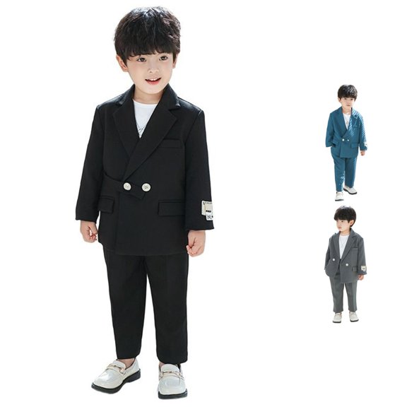 Toddler Boys Outfits Business Suits Coat 3 Piece formal Suit Outfits Size 2-3T ,Black